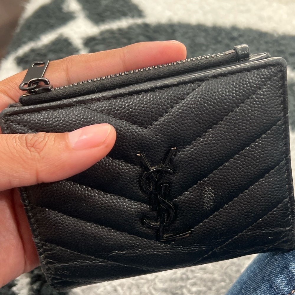 Yves Saint Laurent Black Quilted Wallet